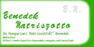 benedek matriszotto business card